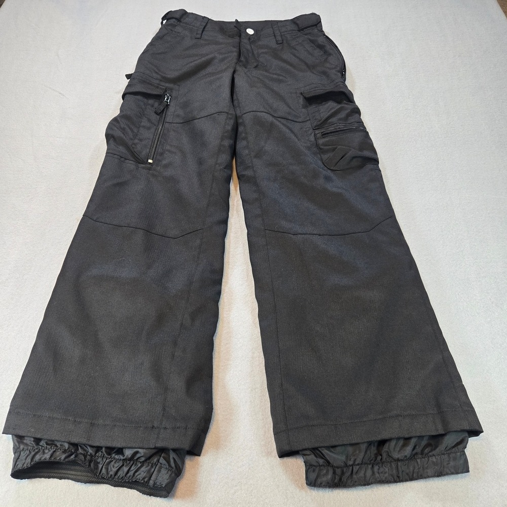 Triple Nickel Snow Pants Youth 12 Black Waterproof Insulated Cargo Wide Leg 4939